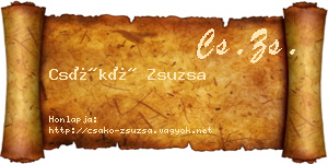 Csákó Zsuzsa névjegykártya